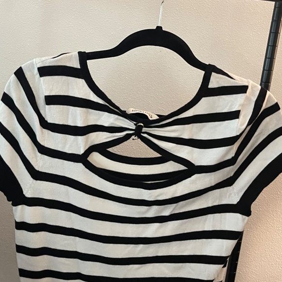 White House Black Market white/black stripe blouse - Picture 5 of 8